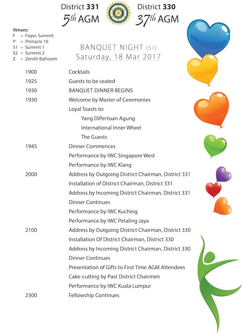 37th AGM District 330 & 5th AGM District 331 Banquet Night Programme
