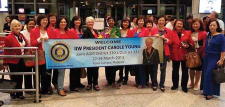 IIW President Carole Young arrives at Kuala Lumpur International Airport