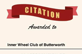 7 Sep 2021. Inner Wheel Club of Butterworth receives IIW President Dr Bina's Citation Award.
