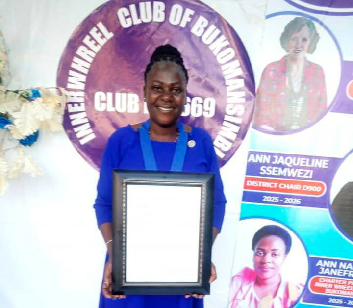 A woman in a blue dress is holding a framed award.
AI generated content